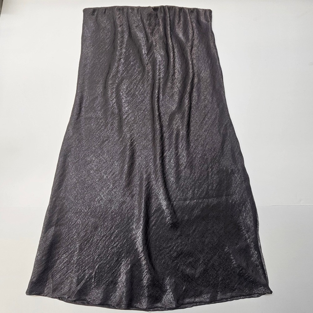 STUDIO‎ B by Bobaeu Satin Skirt Maxi Skirt Metallic Lined Elastic Waist Size S